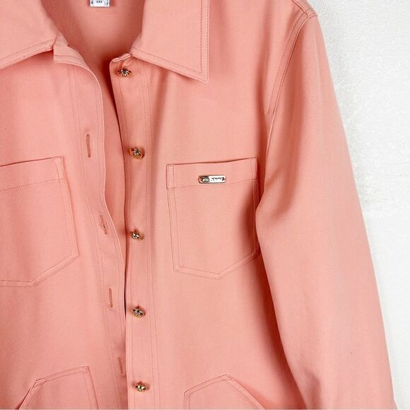 St. John Sport Coral Button Down Jacket Coat Medium - Picture 2 of 7